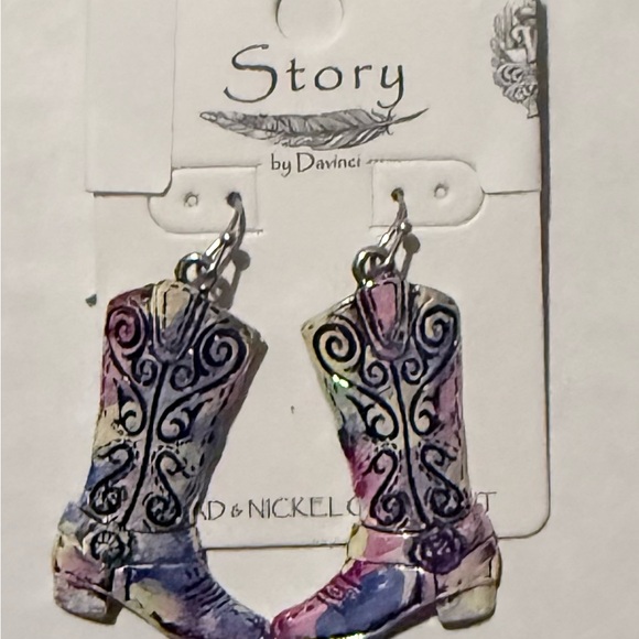 DaVinci Jewelry - DaVinci Story Multi-Color Cowboy Boot Earrings